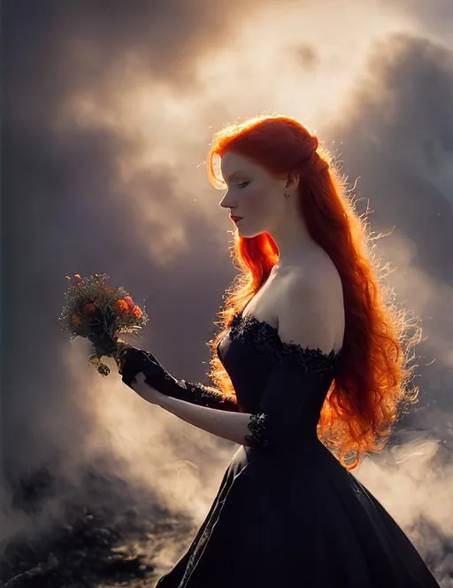 The Redhead In The Black Dress Lives In The Kingdom Openart