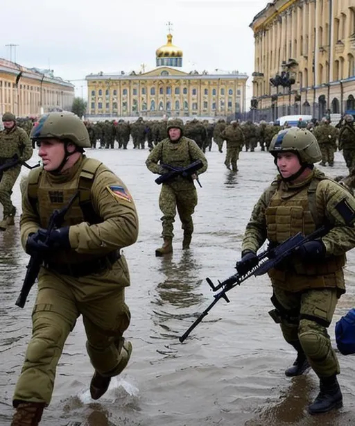 Russian Army And U S Marines Fighting Each Other At Openart