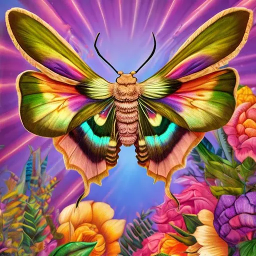 Hercules Moth Diorama In The Style Of Lisa Frank