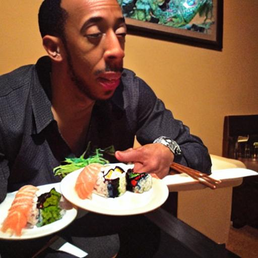 Ludacris Eating Sushi OpenArt