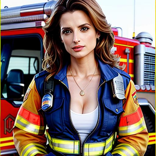 Stana Katic As Super Hot Firefighter Open Unbuttoned