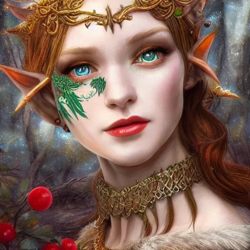 A Highly Detailed Portrait Of An Elf Druid Woman Wi OpenArt