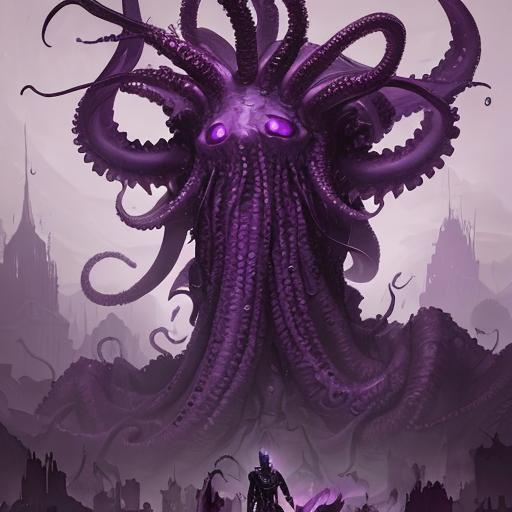 Purple Knight Eldritch Being Tentacles Lovecraft