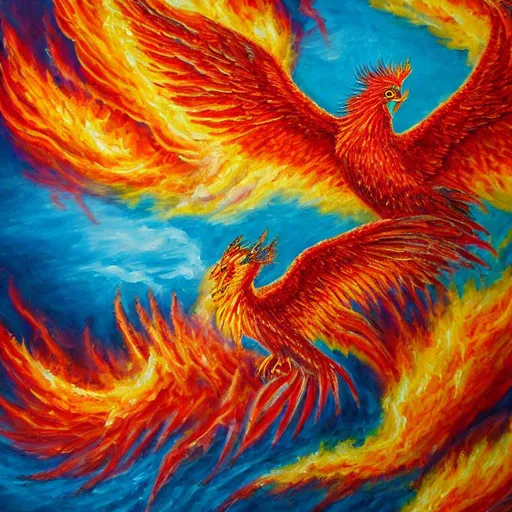 Finely Detailed Painting Of A Demonic Phoenix Tearin