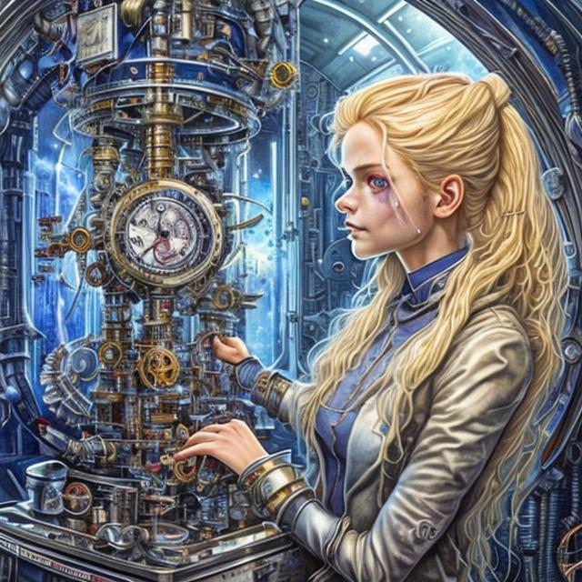 John Stephens Art Style A Blonde Girl Operating Tim