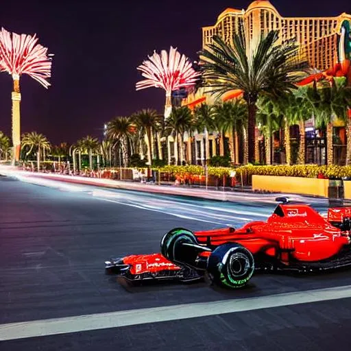 Formula 1 Car On The Las Vegas Strip Night Look U OpenArt