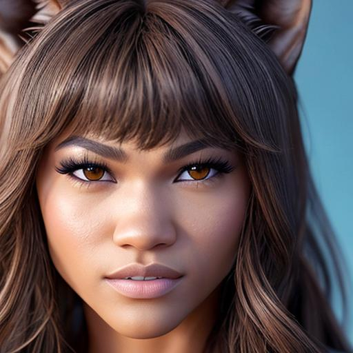 Zendaya As A Wolf Girl Hyper Realistic Openart