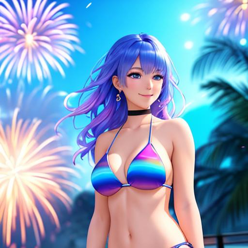 Anime Waifu Age Womans In A Color Bikini Clea Openart