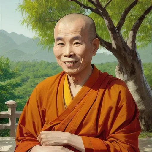 UHD Thich Nhat Hahn Wearing Buddhist Monk Attire Smi OpenArt