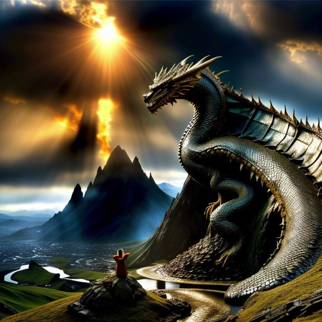 The Great Dragon Smaug At The Lonely Mountain From T Openart