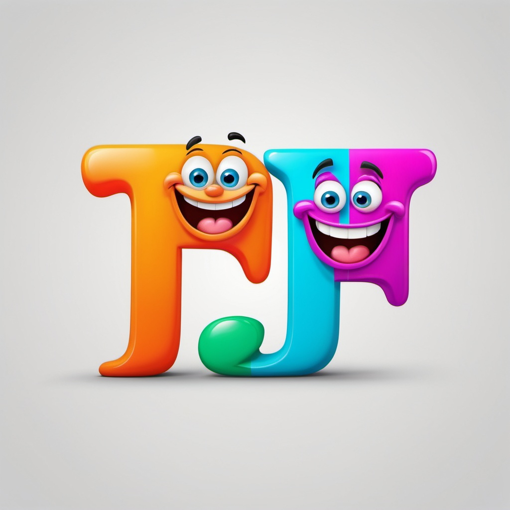 Laughing Cartoon Letters T And F 8k Resolution