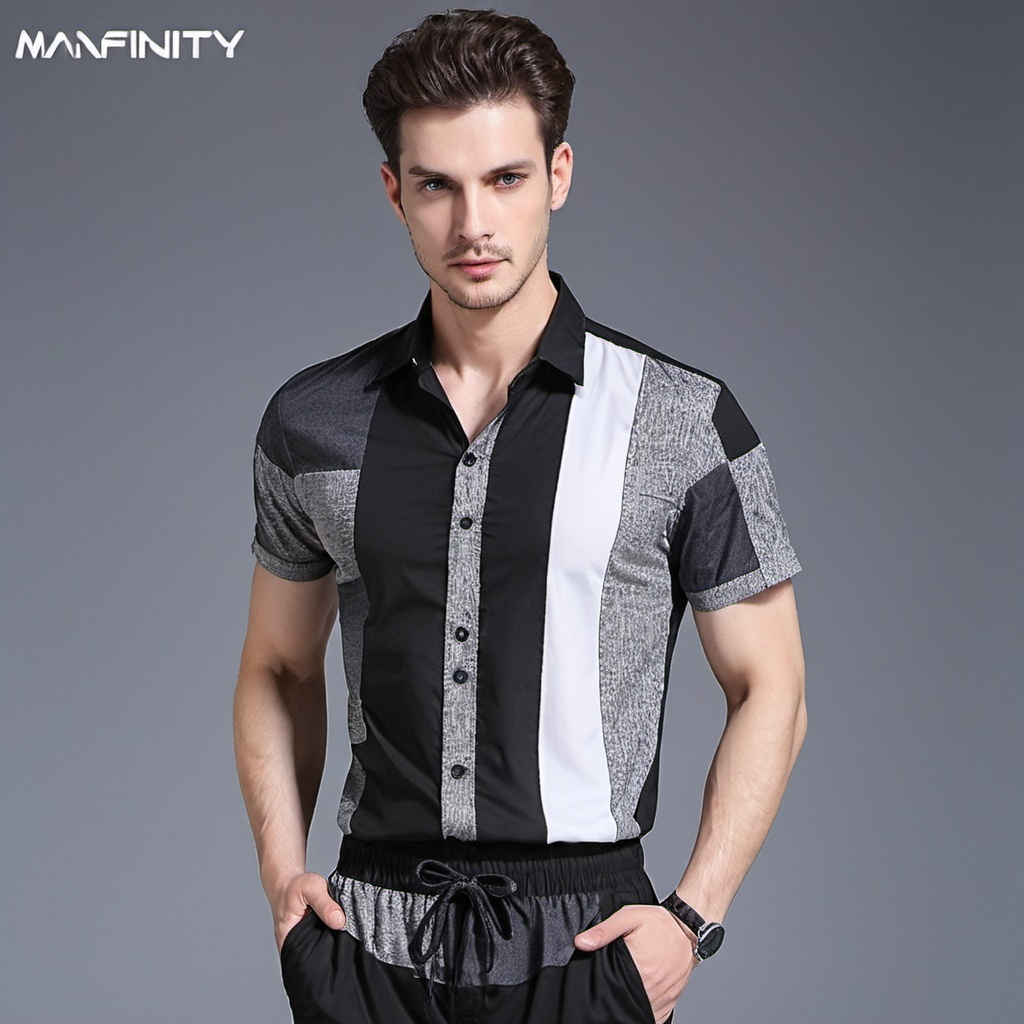 Manfinity Rsrt Homme Imprim Patchwork Chemise C