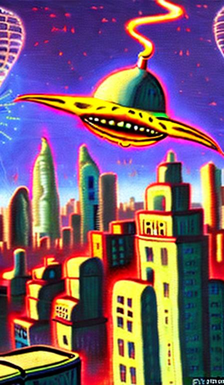 Cats In New York City Being Abducted By Aliens In Th Openart