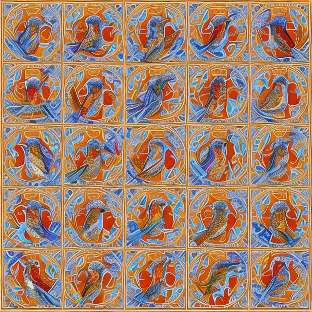 Tessellated Birds Greek Orthodox Iconography