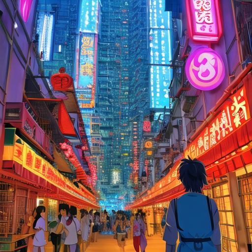 Studio Ghibli Anime Style Vivid Colours HDR Hong OpenArt