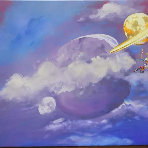 One Oil Painted Moon And One Sun OpenArt