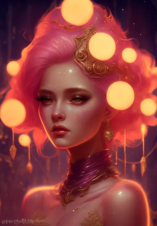 Glowing Shimmer Fantasy Mage Close Up Portrait O