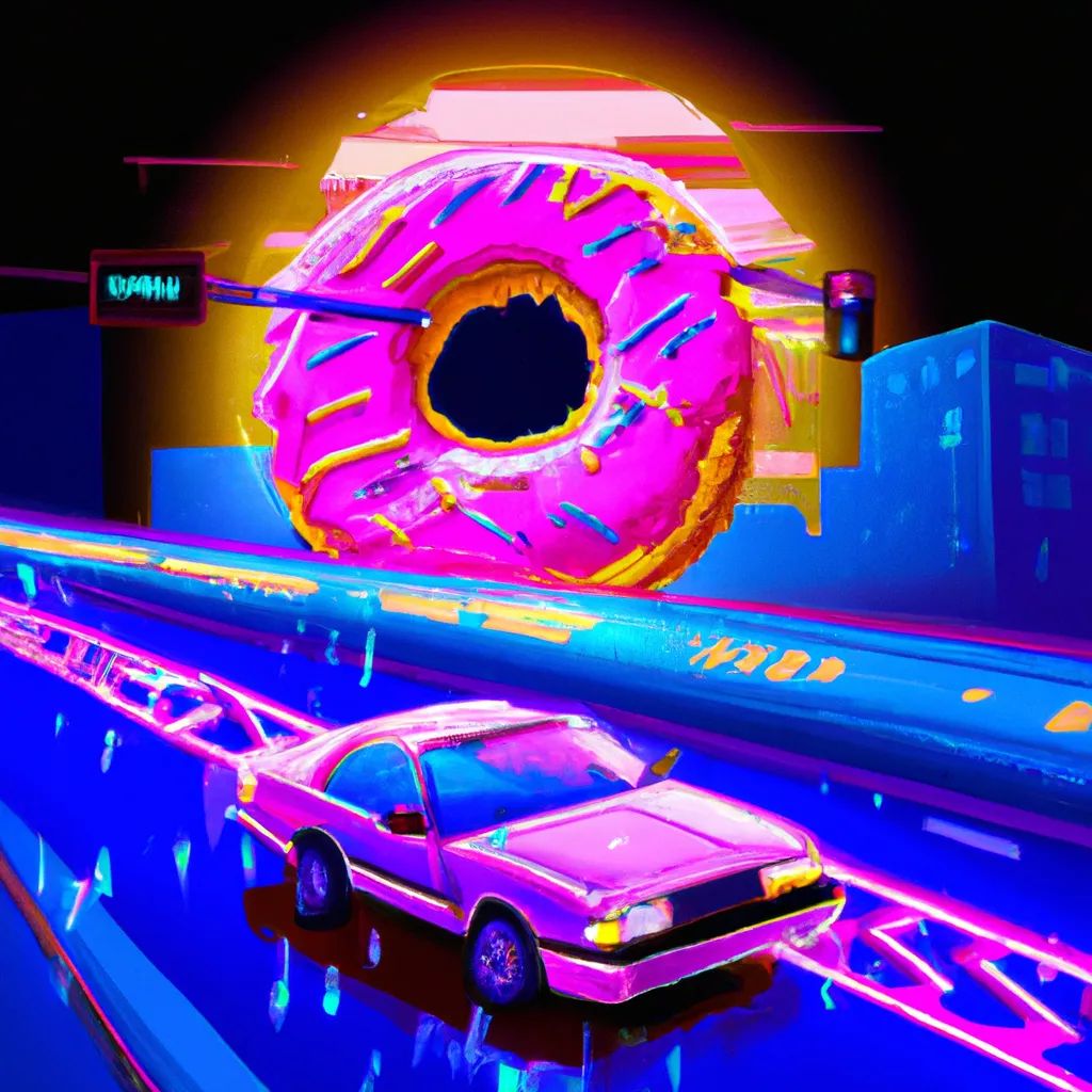 Maximalism Donut Outrun Retrowave Synthwave Vapo