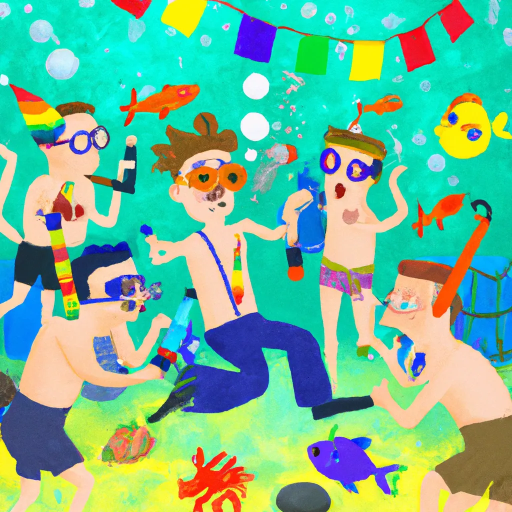 Underwater Party With Cartoon Gay People Openart