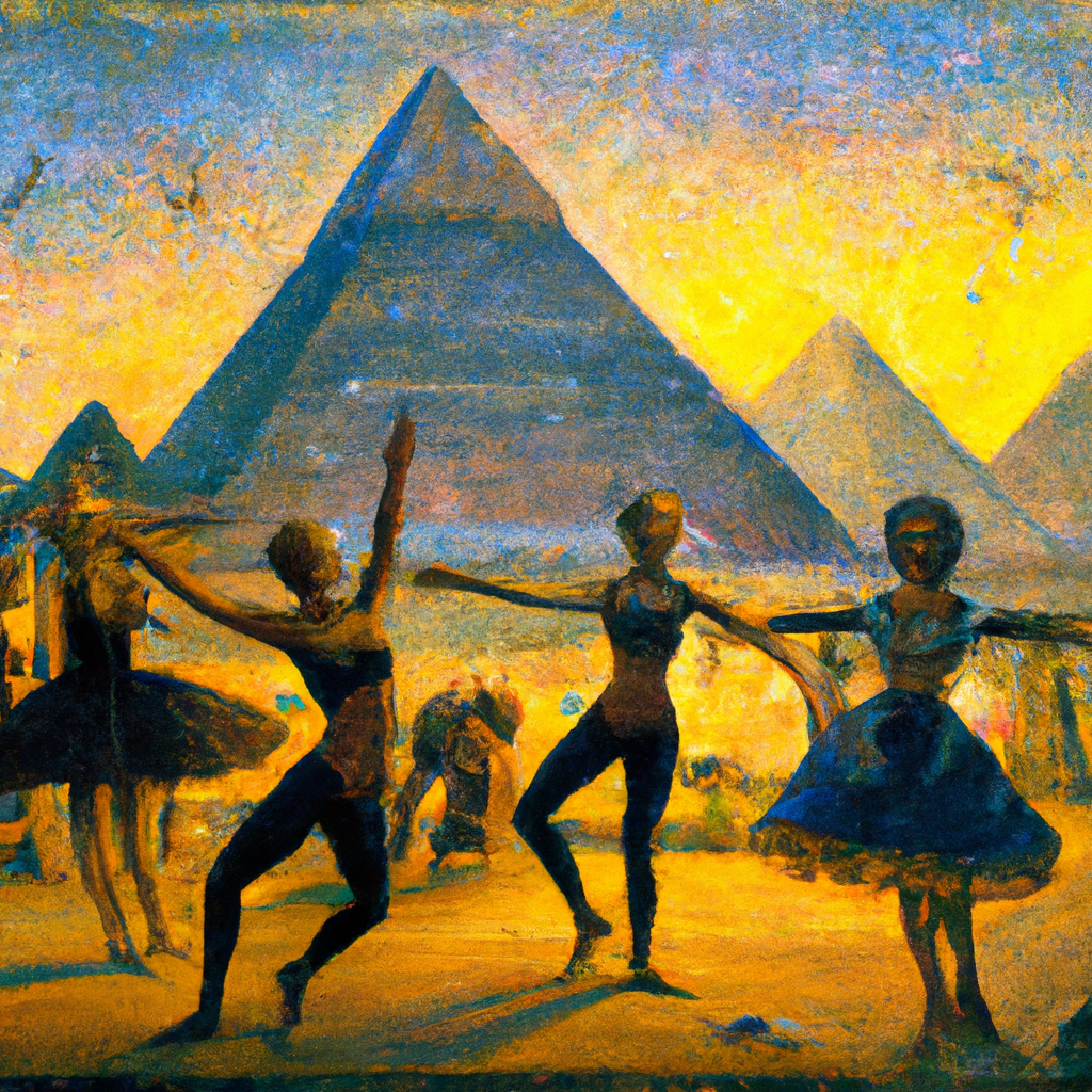 Egyptian Ballerinas Dancing In The Pyramids In Ancie OpenArt