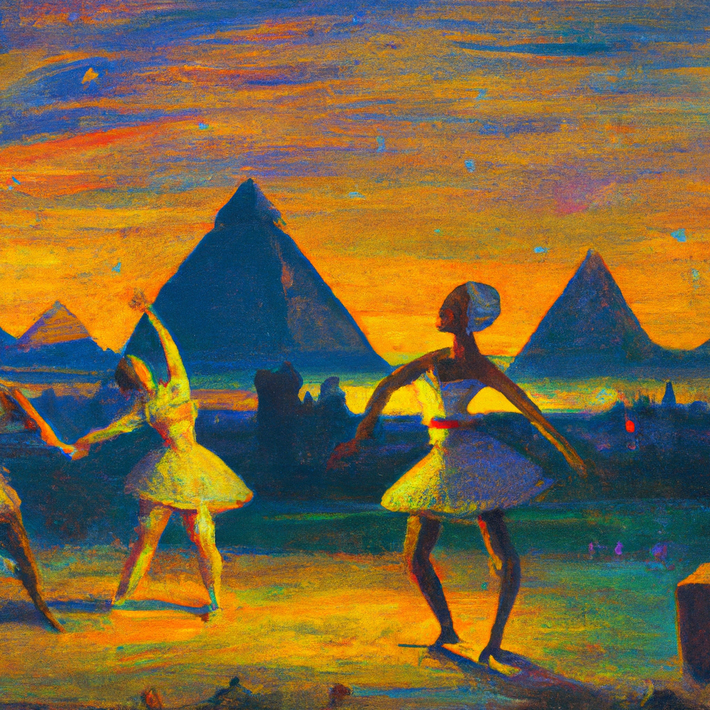 Egyptian Ballerinas Dancing In The Pyramids In Ancie Openart