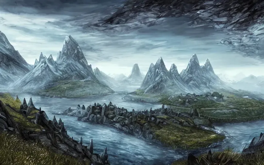 Landscape Video Games Elder Scrolls Skyrim White OpenArt