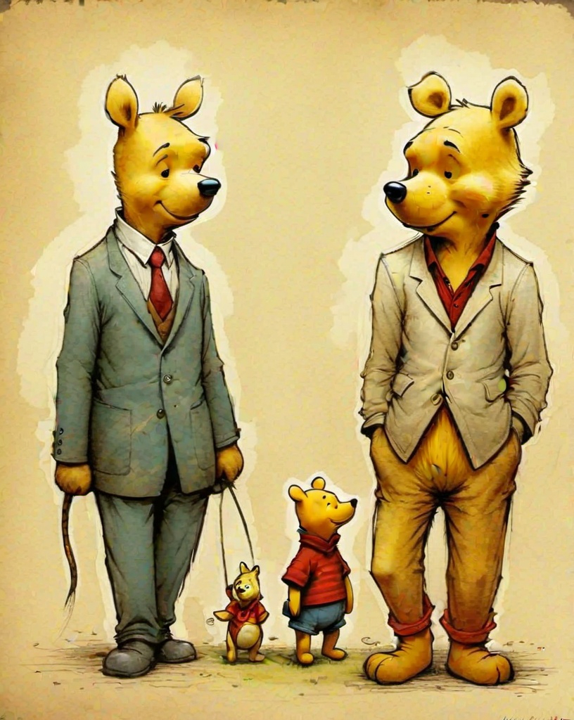 Sartorial Depiction Of Winnie The Pooh In The Style Openart