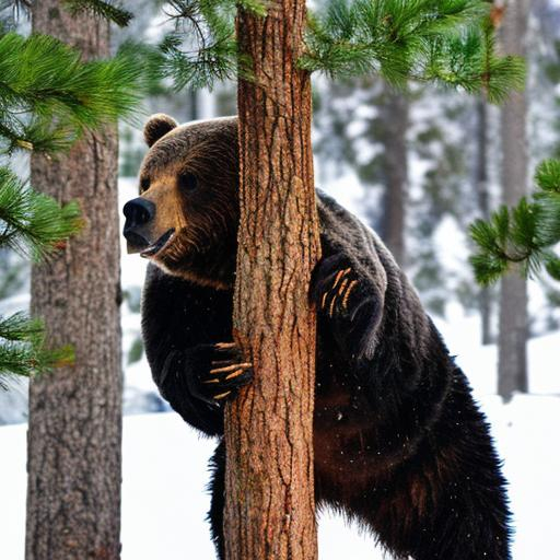 Smoky The Bear Cutting A Pine Tree Openart