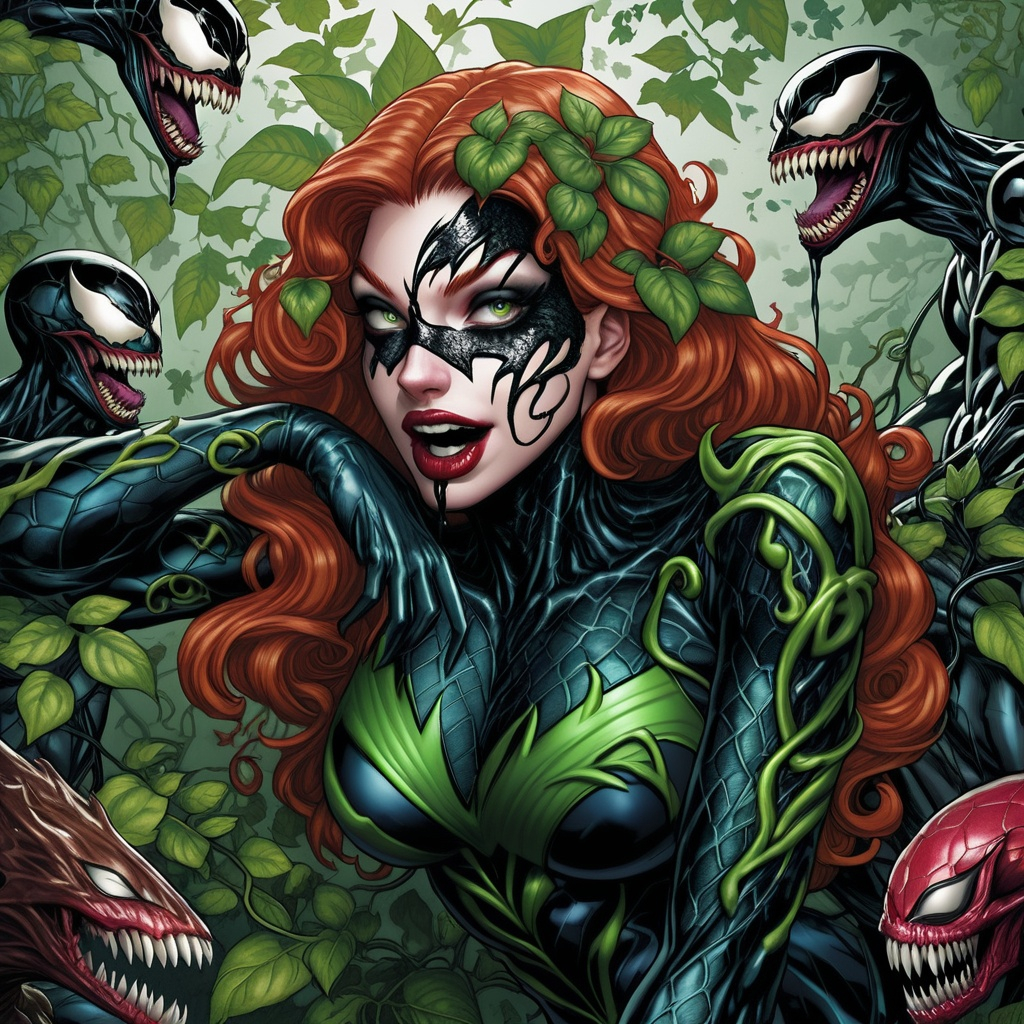 Poison Ivy Covered In A Venom Symbiote Openart