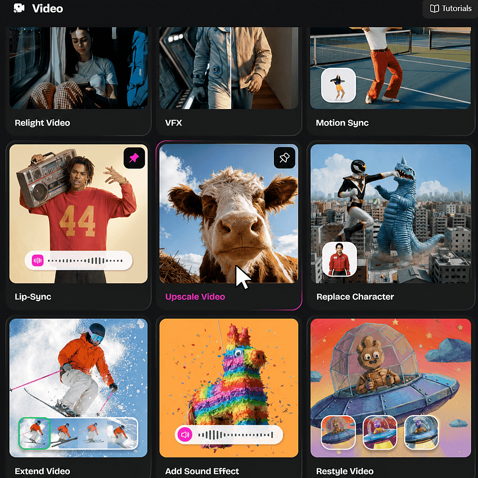 Open the Upscale Video tool