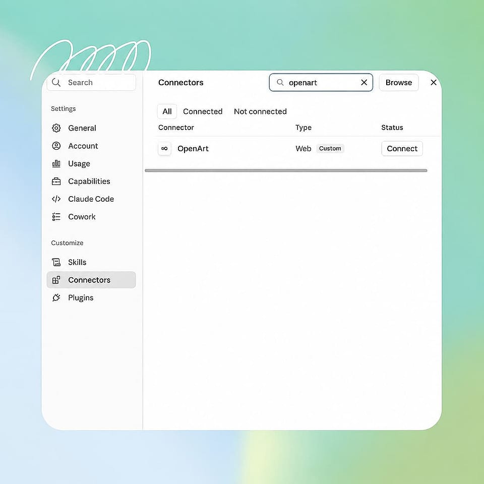 Add the OpenArt Connector