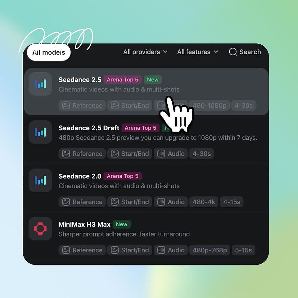 Pick your settings