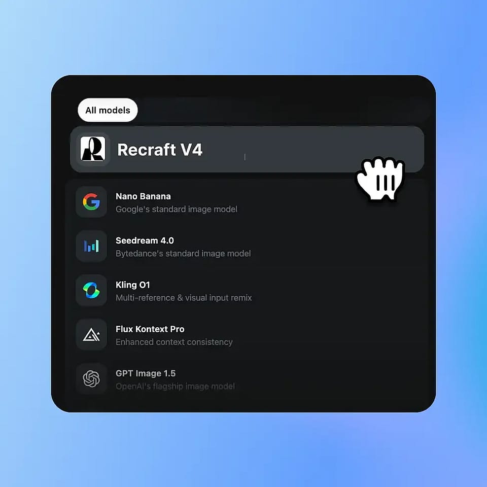 Choose Recraft V4 AI Model