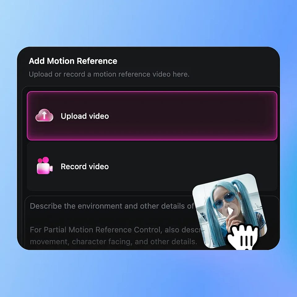 Step 01 Upload your scene or enter a prompt