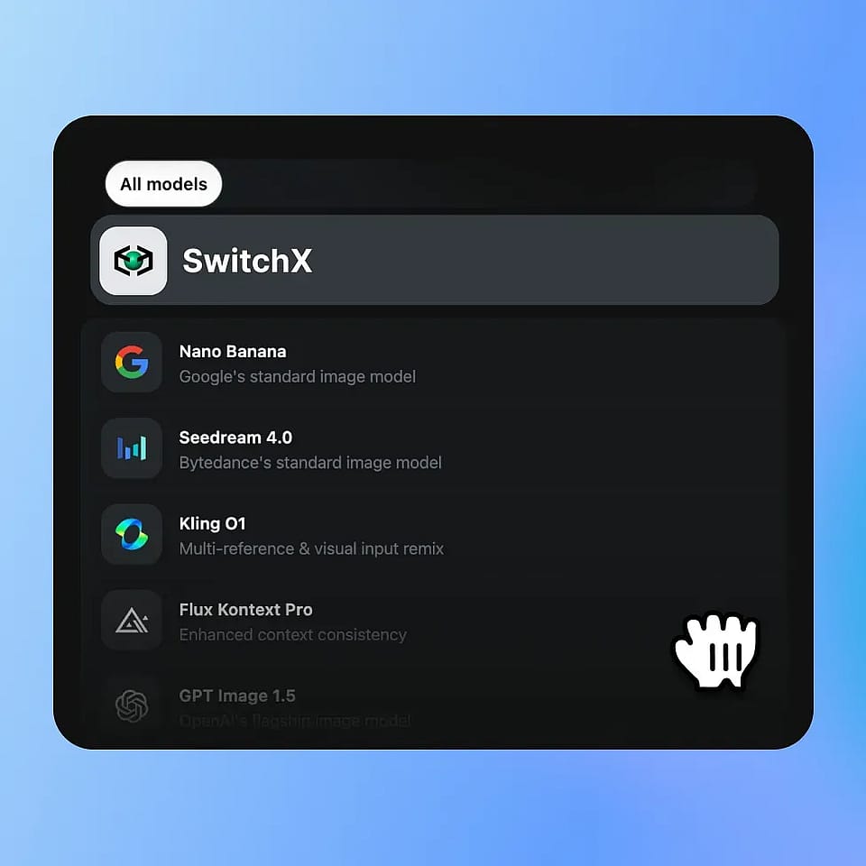 Choose SwitchX in OpenArt VFX