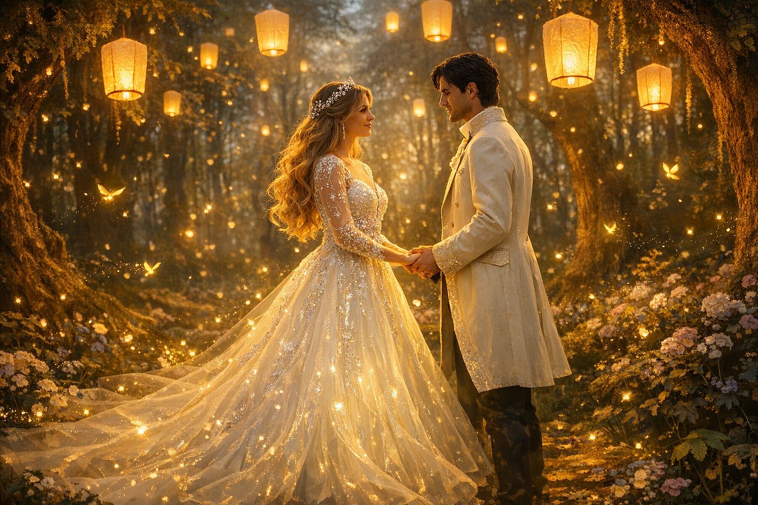 Fantasy Fairytale Wedding AI wedding photo example