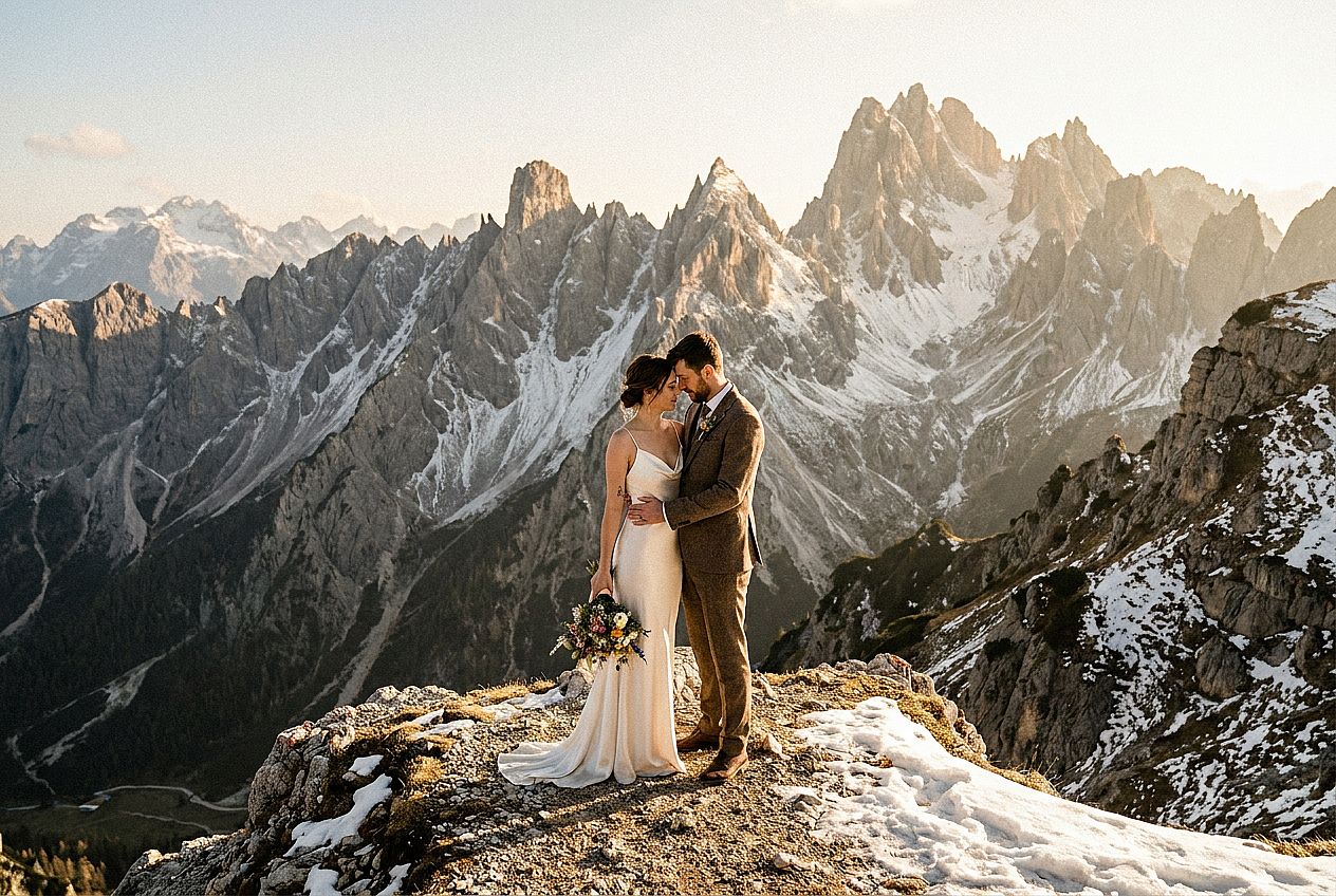 Mountain Elopement Portrait AI wedding photo example