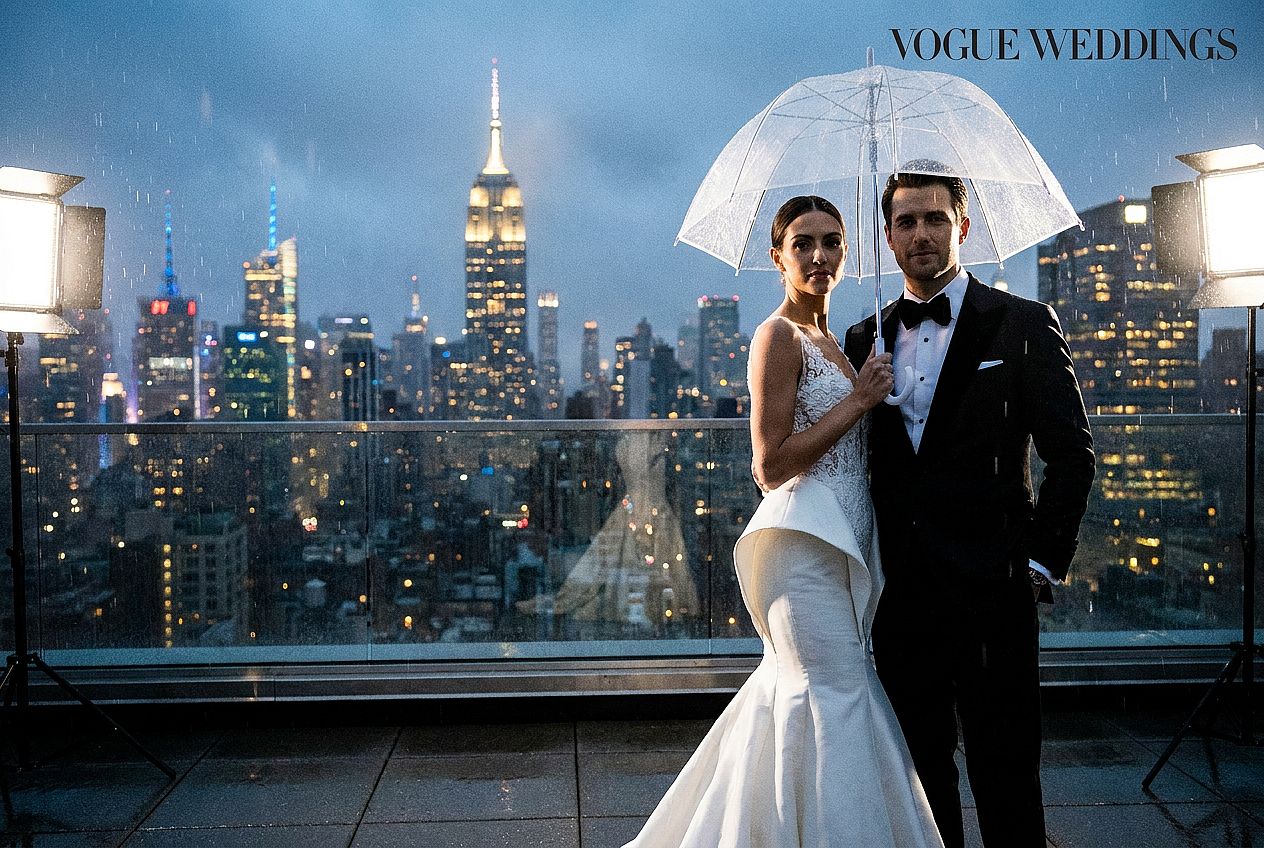 Urban Editorial Wedding AI wedding photo example
