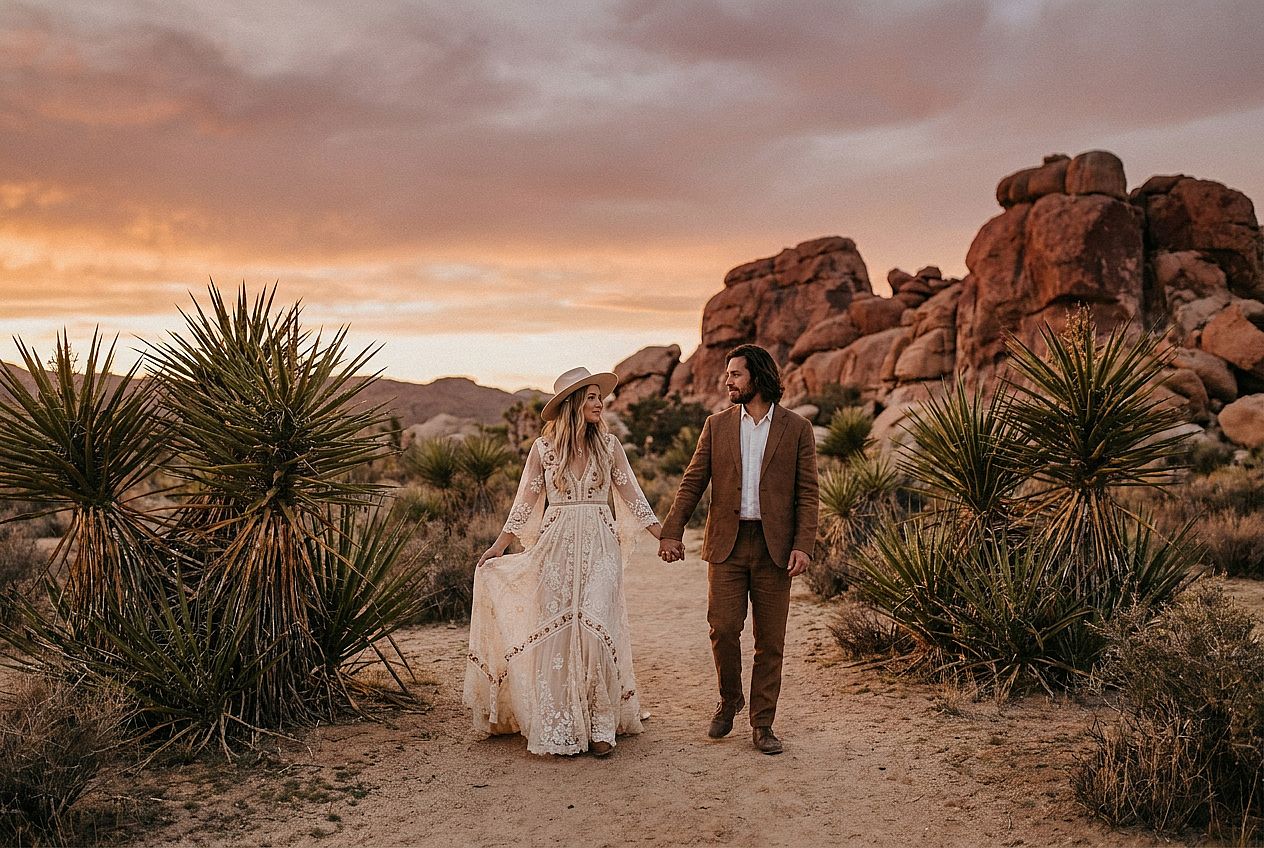 Boho Desert Engagement AI wedding photo example