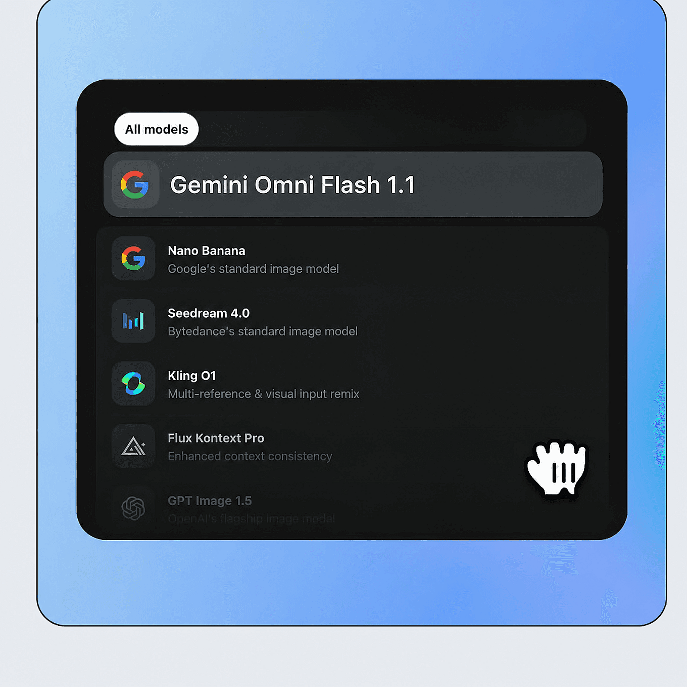 Choose Gemini Omni Flash