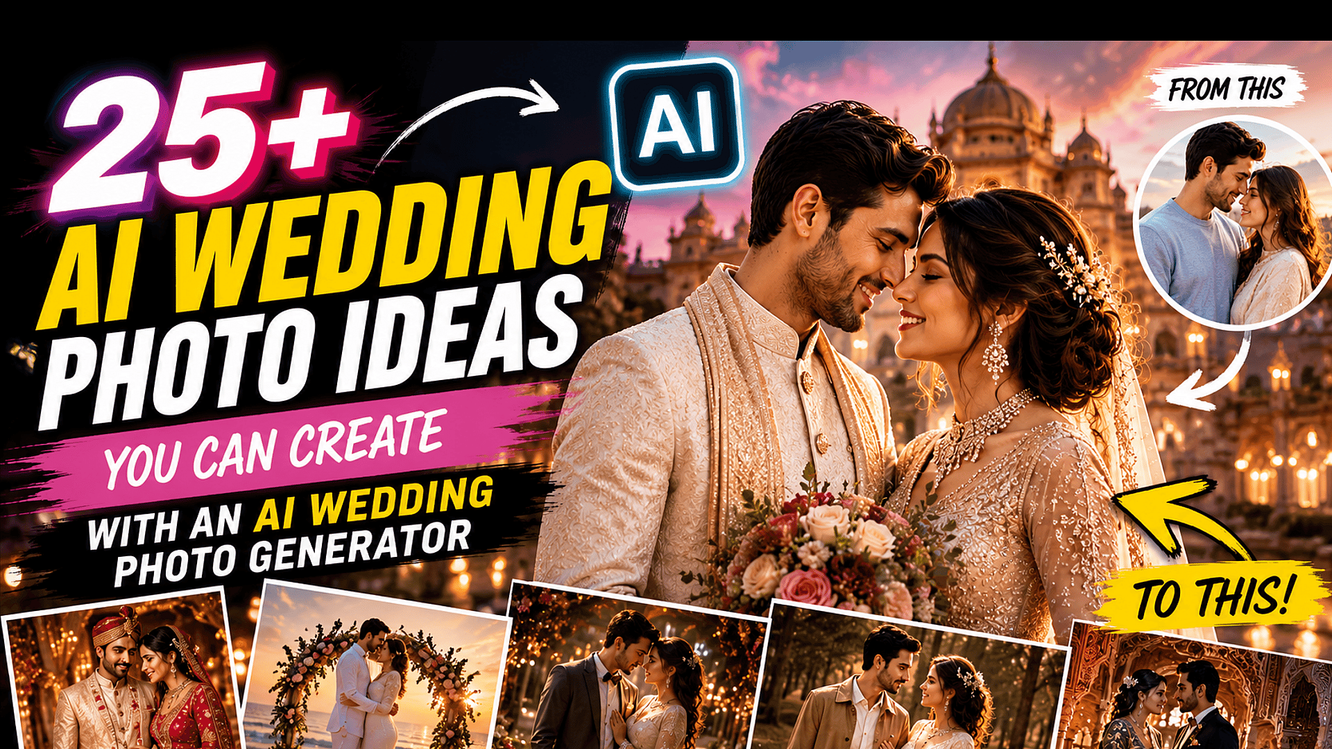 25+ AI Wedding Photo Ideas for Couple Portraits