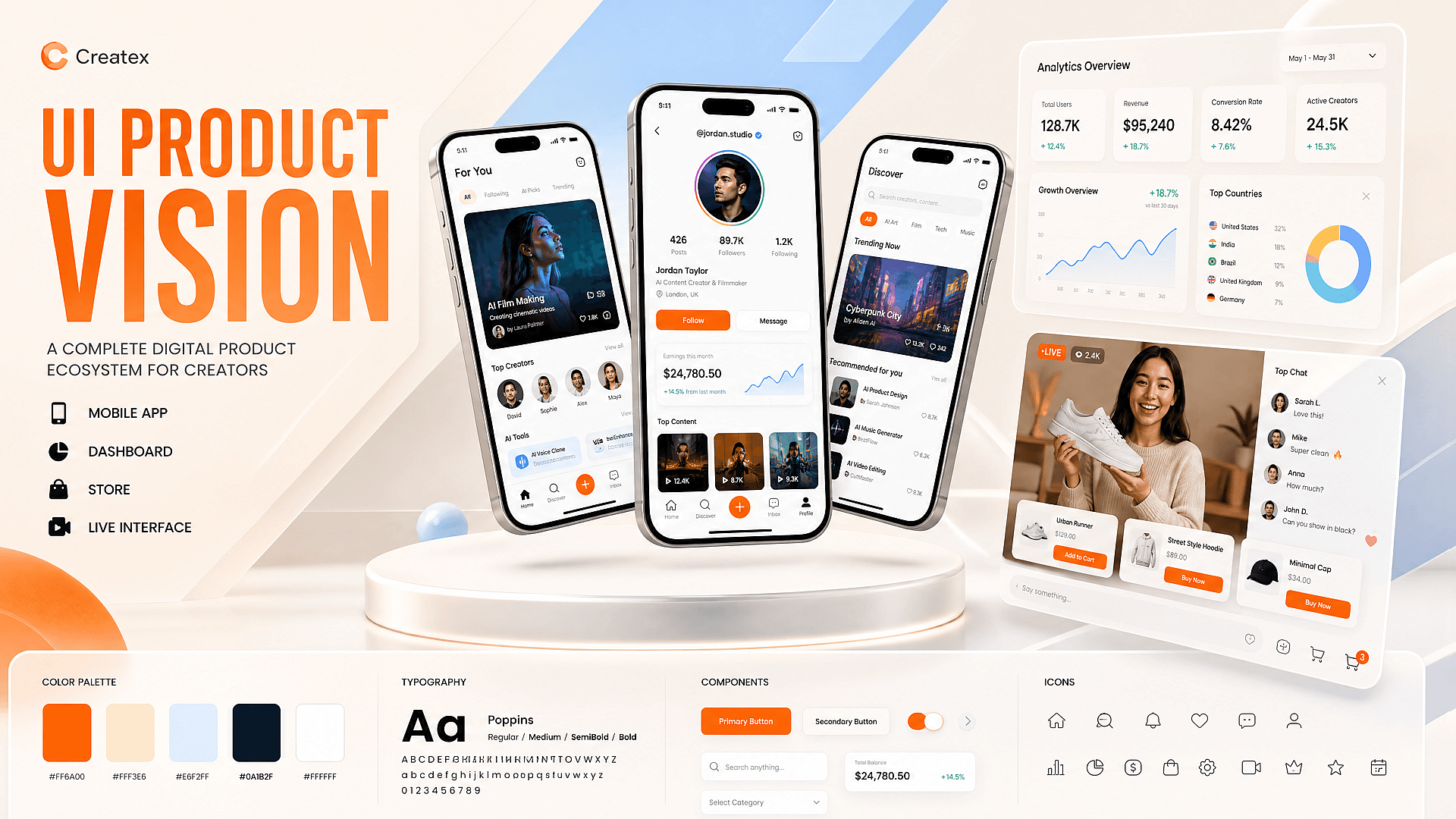 UI Mockups and Product Visuals
