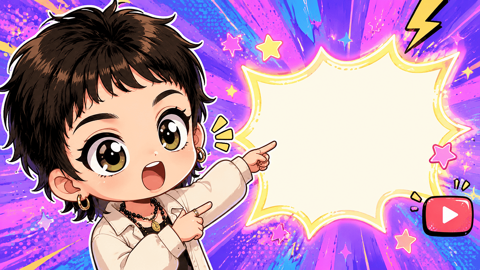 Chibi girl with oversized round head and tiny body generated from the five-slot prompt formula, kawaii style, pastel pink background