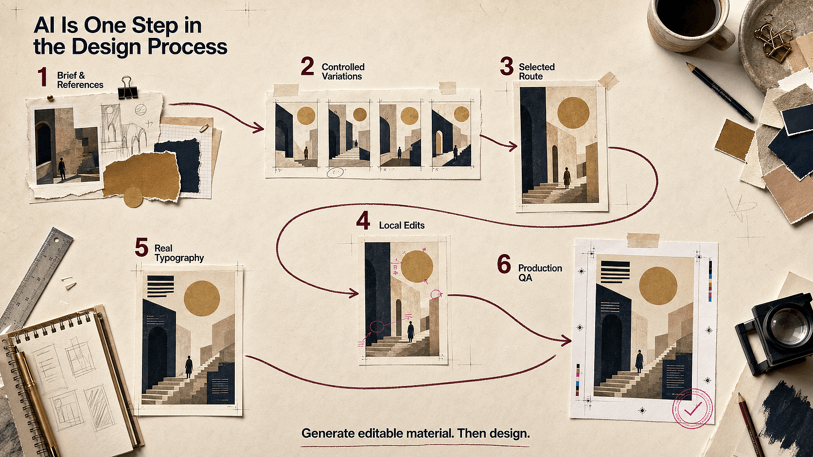 A designer workflow from creative brief to final layout