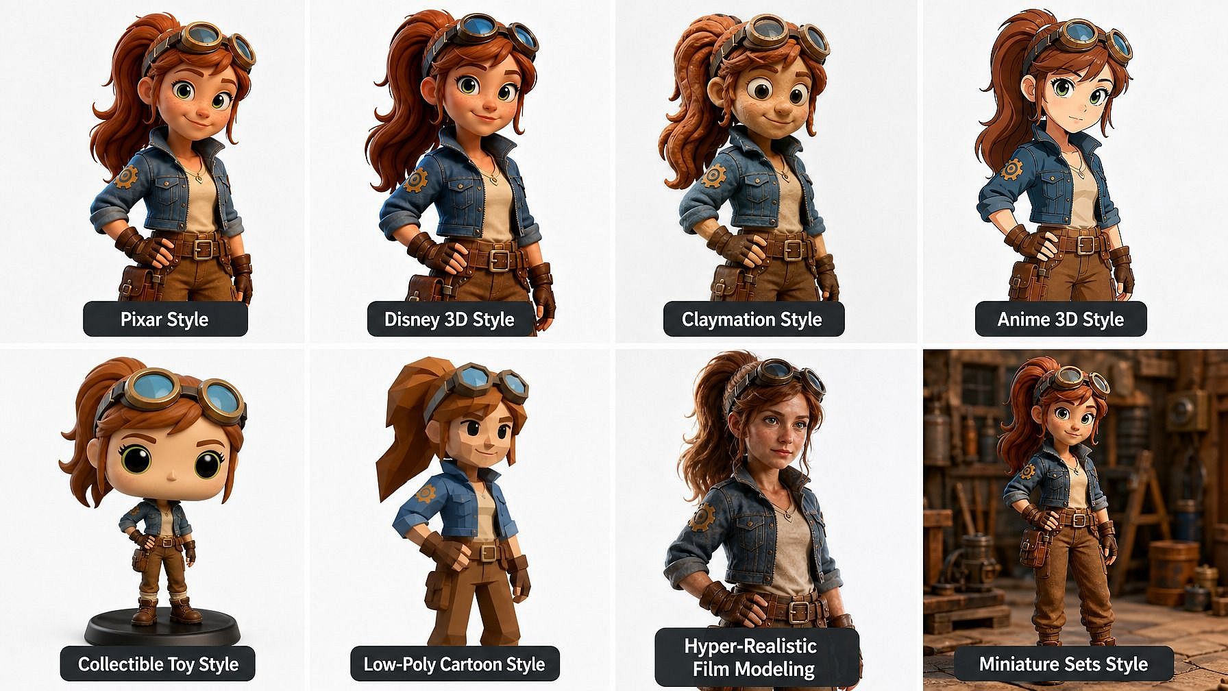 Style Range from Pixar to Claymation