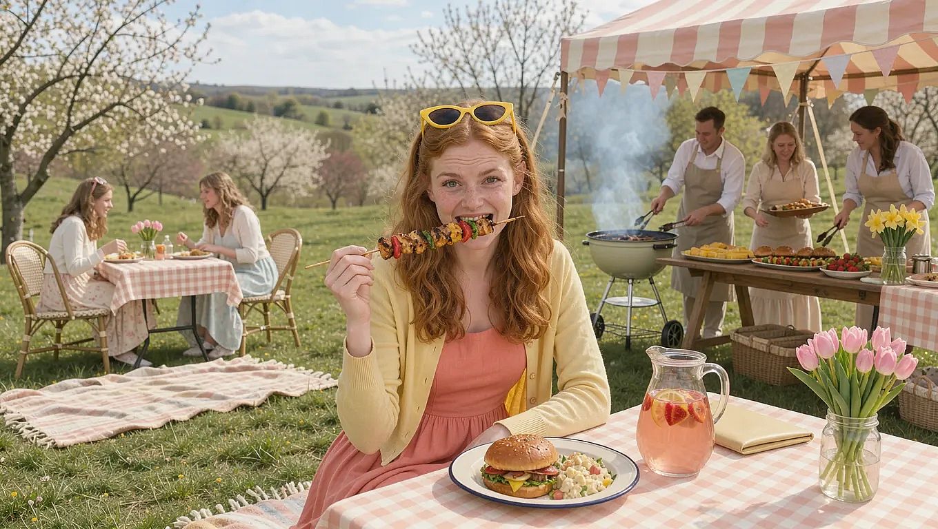 BBQ picnic scene