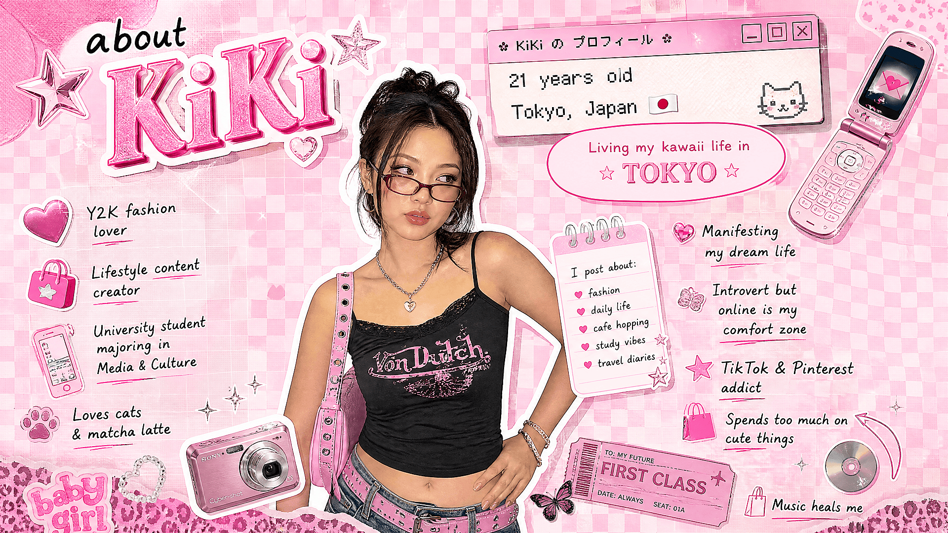 A Y2K collage poster with readable headline text