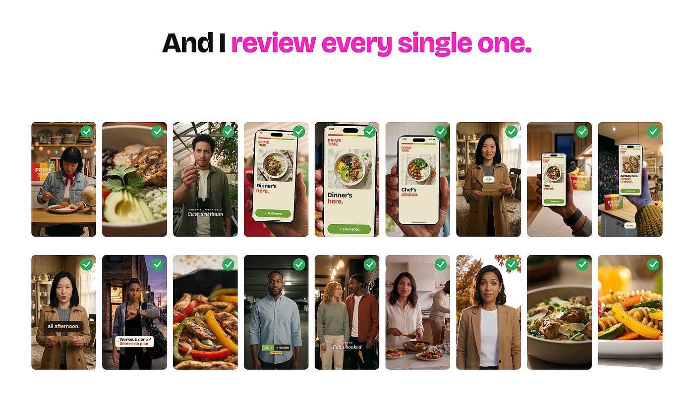 Every one of the 100 AI ad variations reviewed by a person
