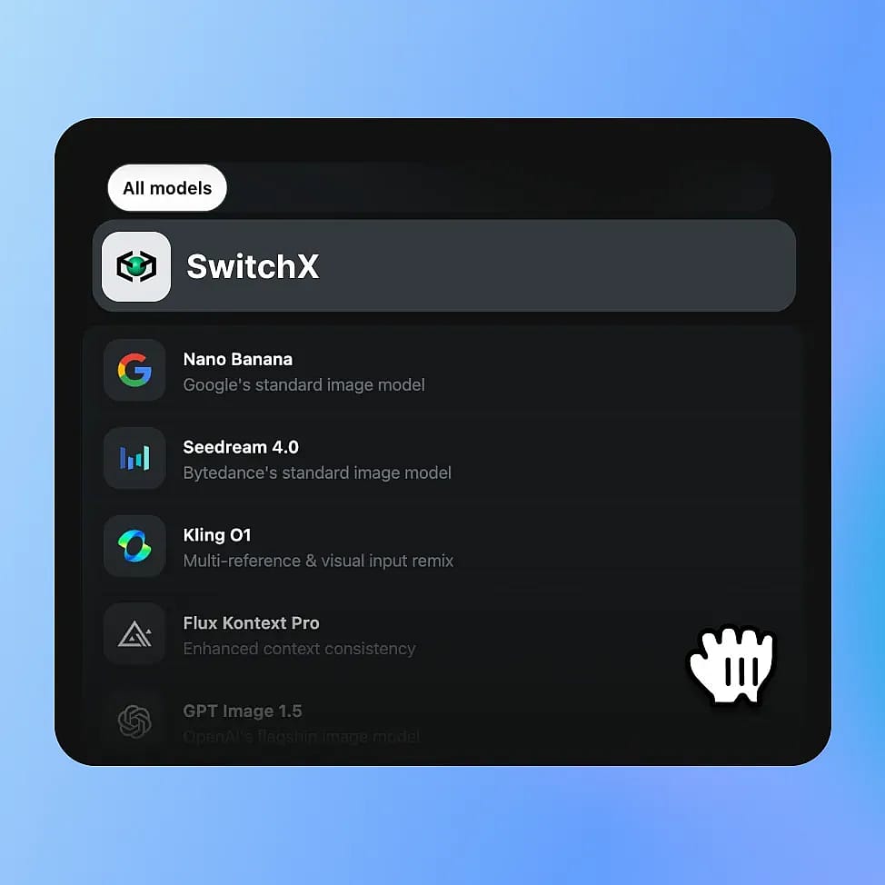 Choose SwitchX in OpenArt VFX