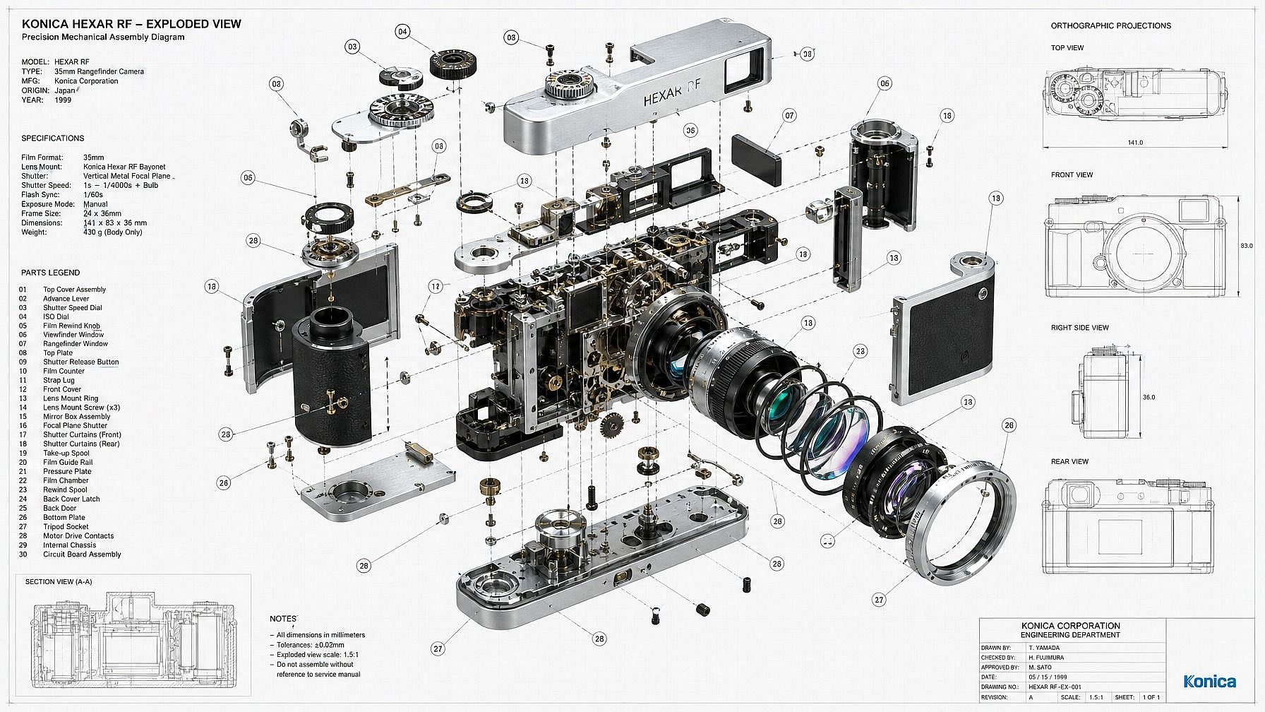 Exploded Views and Orthographic Projections